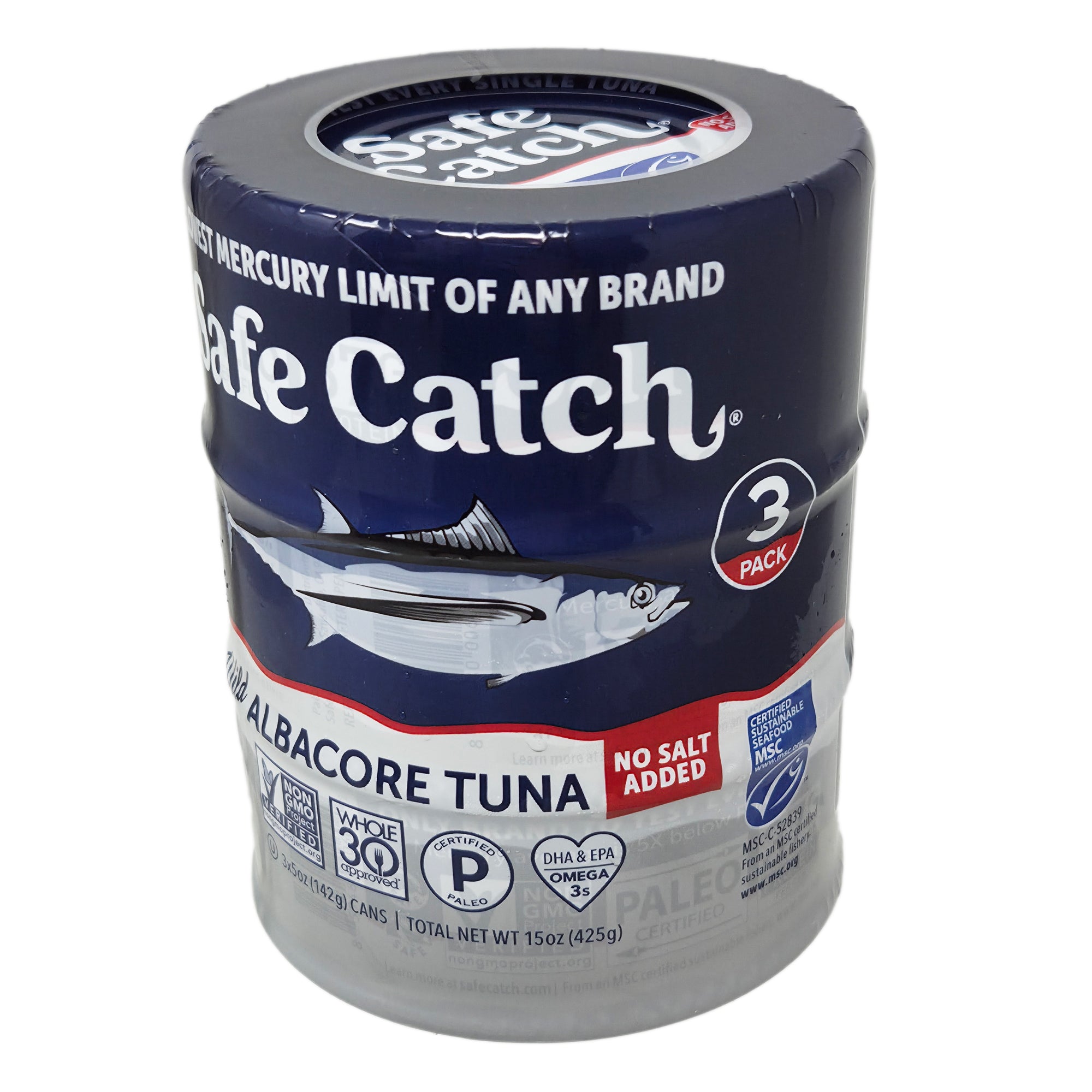 3pk - Safe Catch No Salt Added Wild Albacore Tuna - 5oz.
